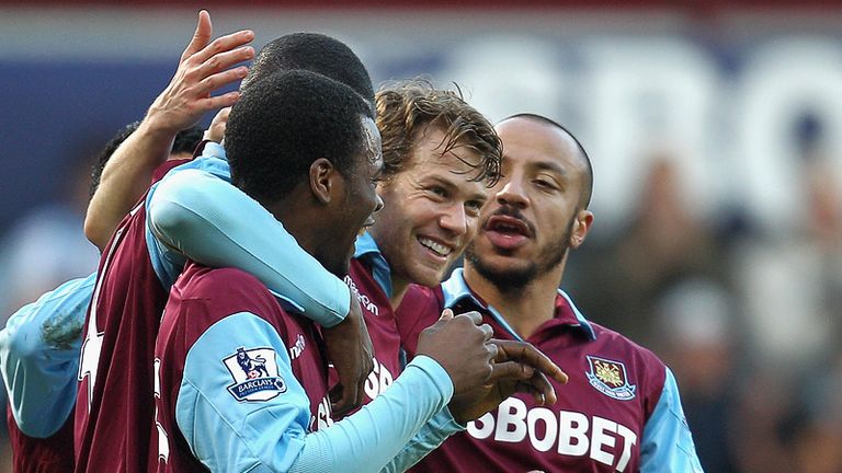 Jonathan Spector puts the Hammers in front against Barnsley