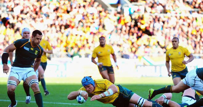 James Horwill dives over for the only try