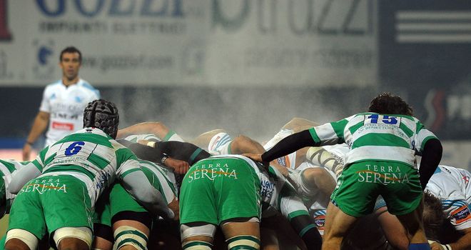 Scrum power: Treviso were awarded a penalty try
