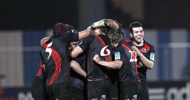 Edinburgh: Celebrating Phil Godman&#39;s late drop-goal winner