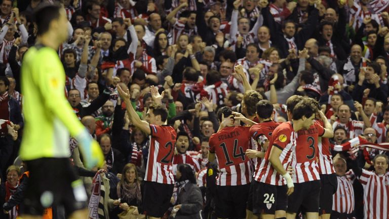 Markel Susaeta opens the scoring for Athletic Bilbao as they edge past Sporting Lisbon in the Europa League semi-final second-leg