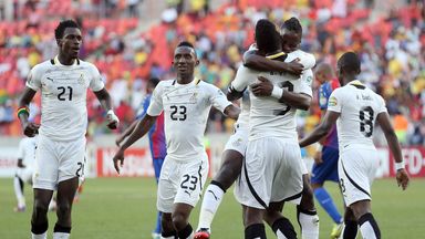 Ghana: Players celebrate making semi-finals
