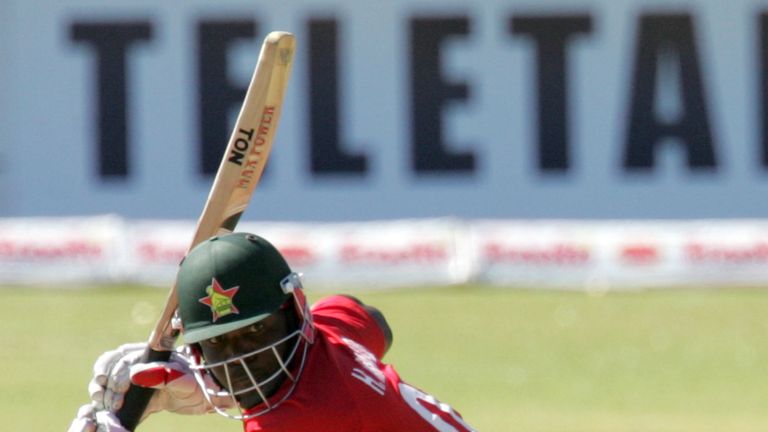 Zimbabwe's Hamilton Masakadza bats during a Twenty20 international against and Bangladesh in Bulawayo
