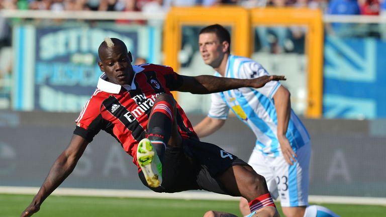 AC Milan striker Mario Balotelli 