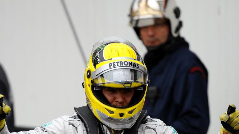 Nico Rosberg celebrates pole in Monaco