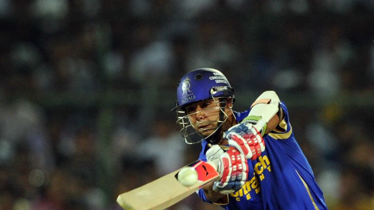 Rajasthan Royals batsman Stuart Binny plays a shot during an IPL match against the Chennai Super Kings