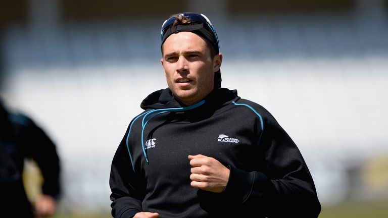 Tim Southee of New Zealand warms up ahead of a nets session at Trent Bridge on June 4, 2013 in Nottingham, England