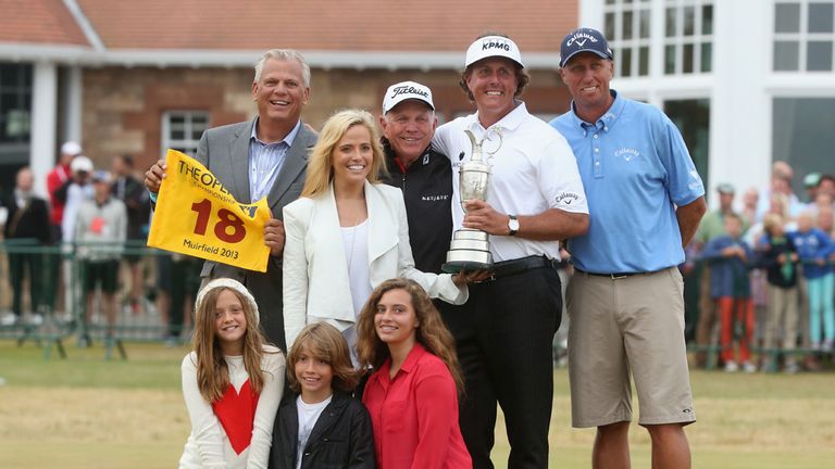 Team Mickelson celebrate at Muirfield