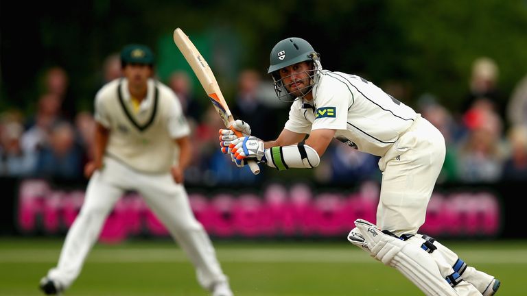 Daryl Mitchell of Worcestershire bats during day two of the Tour Match between Worcestershire and Australia at New Road at New Road.