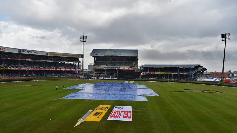 The Queen's Park Oval stadium covered as the fifth match of the Tri-Nation series between Sri Lanka and West Indies in Port of Spain