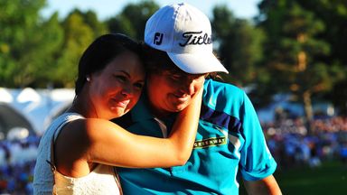 Jason Dufner: Celebrates victory on the 18th with wife Amanda