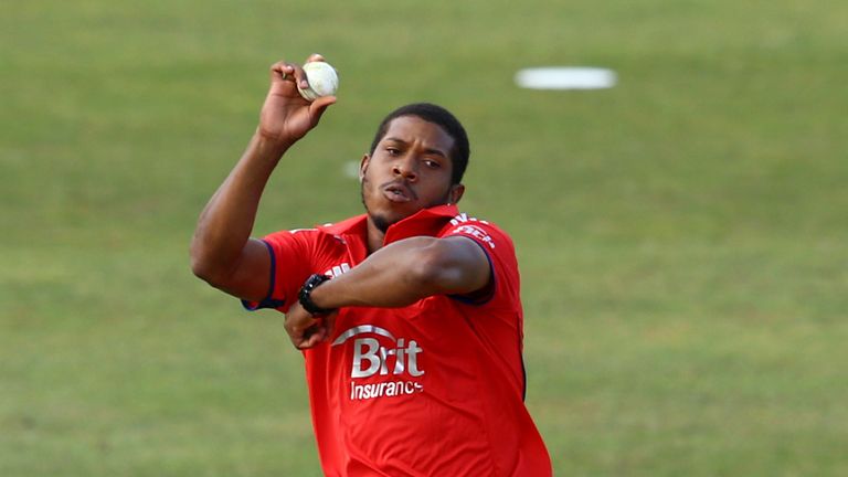 Chris Jordan of England Lions bowls during a one-day match against Bangladesh A