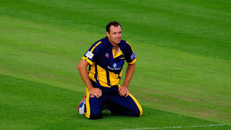Glamorgan bowler Dean Cosker looks on during the Friends Life T20 match against Worcestershire Royals at SWALEC Stadium