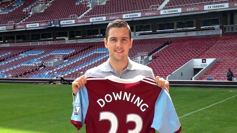 Stewart Downing at Upton Park after signing for West Ham United. CREDIT: West Ham United