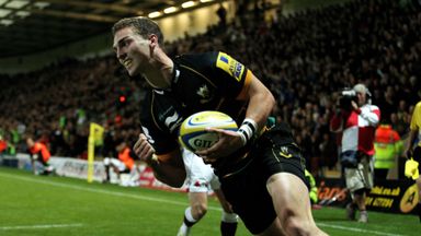 George North: Crossed for his first try in Northampton colours