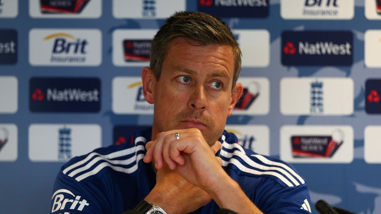 BIRMINGHAM, ENGLAND - SEPTEMBER 10:  Ashley Giles of England talks during a press conference ahead of the third NatWest One Day International Series match between England and Australia at Edgbaston on September 10, 2013 in Birmingham, England.  (Photo by Clive Mason/Getty Images)