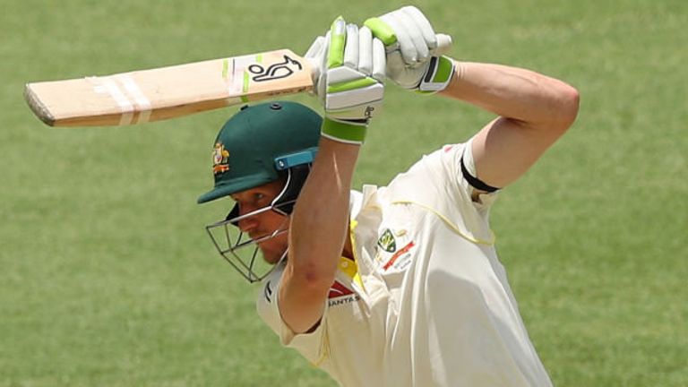 Cameron Bancroft hit the winning runs on his Test debut
