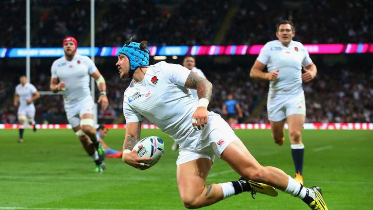 during the 2015 Rugby World Cup Pool A match between England and Uruguay at Manchester City Stadium on October 10, 2015 in Manchester, United Kingdom.