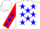 Silk - White, Blue Stars, Red Bars on Sleeves, Blue Stars on White Cap