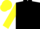 Silk - Black, Yellow Lightning Bolt, Black Bars on Yellow Sleeves, Yellow Cap