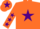 Silk - Orange, Purple star, Orange sleeves, Purple stars, Orange cap, Purple star