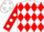 Silk - White and red diamonds, red sleeves, white spots and cap