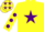 Silk - Yellow, Purple star, Yellow sleeves, Purple spots, Yellow cap, Purple stars