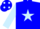 Silk - Blue, light blue star and sleeves, blue cap, light blue spots