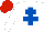 Silk - White, Royal Blue Cross of Lorraine, Red cap