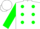 Silk - White, Green spots, Green Sleeves, White Cap