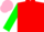 Silk - RED, green sleeves, pink cap