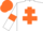 Silk - White, Orange Cross of Lorraine, armlets and cap