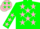 Silk - GREEN, Pink Stars