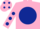 Silk - Pink, Dark Blue disc, Pink sleeves, Dark Blue spots and spots on cap