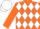 Silk - Orange and white diamonds, orange sleeves, white cap