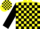 Silk - YELLOW, Black Blocks, Silver Wolf on Shield, Black Slvs