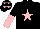 Silk - Black, Pink star, halved sleeves and stars on cap