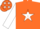 Silk - Orange, White Star, Orange Stars on White Sleeves