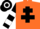 Silk - Orange, Black Cross of Lorraine, Black and White hooped sleeves and cap