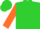 Silk - Lime Green, Orange Circled 'A', Orange Sleeves