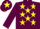 Silk - MAROON, yellow stars, yellow star on cap