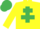 Silk - YELLOW, emerald green cross of lorraine, emerald green cap