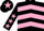 Silk - Black, Pink chevrons, Black sleeves, Pink stars, Black cap, Pink star