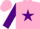 Silk - Hot pink, purple star on back, purple cuffs on sleeves, purple star on pink cap