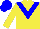 Silk - Yellow, Blue chevron, Yellow sleeves, Blue cap