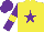 Silk - YELLOW, PURPLE star, PURPLE sleeves, YELLOW armlets, PURPLE cap