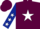 Silk - MAROON, white star, dark blue sleeves, white stars, maroon cap