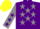Silk - PURPLE, grey stars, grey sleeves, purple stars, yellow cap