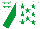 Silk - WHITE, EMERALD GREEN stars, sleeves and stars on cap