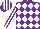 Silk - PURPLE and WHITE diamonds, striped sleeves and cap